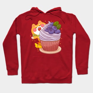 Shiba Inu Blueberry Cupcake Hoodie